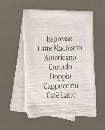 Cafe Drinks - Cotton Tea Towel