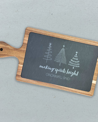 Making Spirits Bright - Custom Slate Serving Board