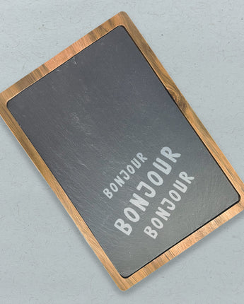 Bonjour Trois - Slate Serving Board