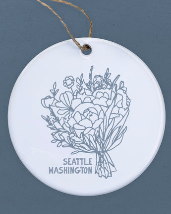 Hand Drawn Bouquet City State - Ornament
