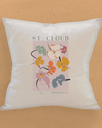 Floral Poster City State - Square Canvas Pillow