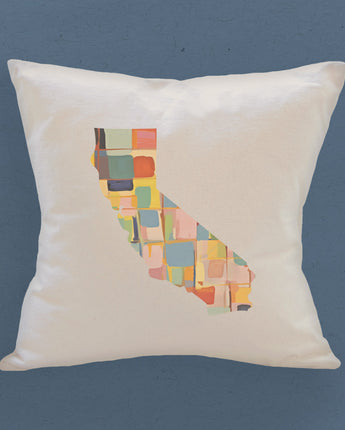 Abstract Painted States - Square Canvas Pillow