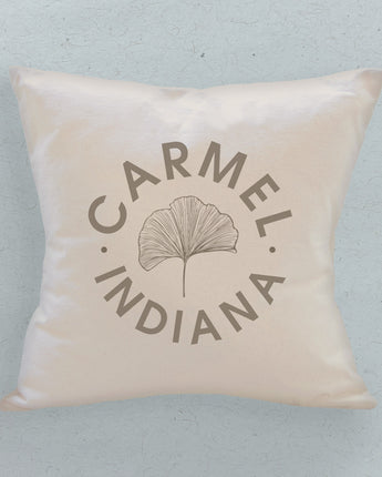 Ginkgo Leaf City State - Square Canvas Pillow