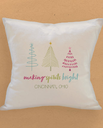 Making Spirits Bright - Custom Square Canvas Pillow