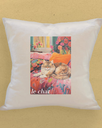 Le Chat (The Cat) - Square Canvas Pillow