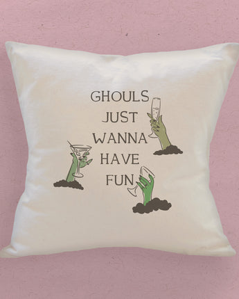 Ghouls Fun - Halloween Square Canvas Pillow