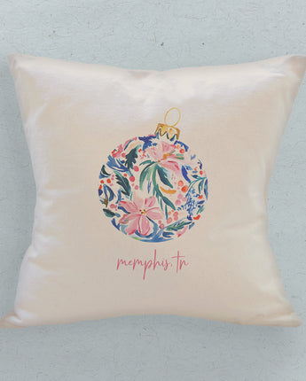 Painted Floral Ornament - Custom Square Canvas Pillow