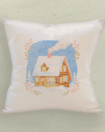 Hygge Cabin - Customizable Square Canvas Pillow