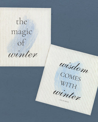 Winter Quotes 2pk - Swedish Dish Cloth