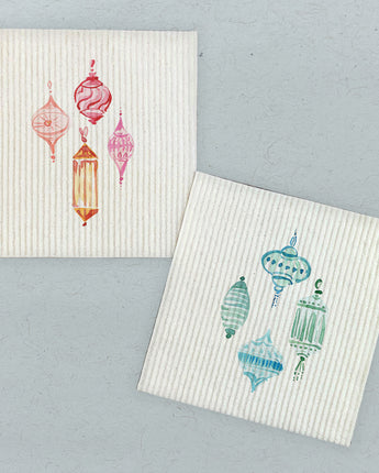 Pink and Blue Ornaments 2pk - Swedish Dish Cloth