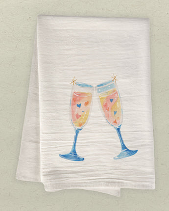 Sparkling Cheers - Customizable Cotton Tea Towel