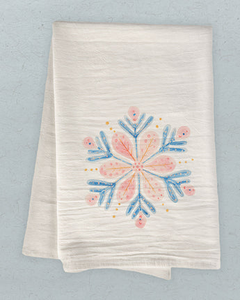 Winter Bloom Snowflake - Customizable Cotton Tea Towel