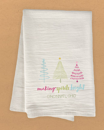 Making Spirits Bright - Custom Cotton Tea Towel