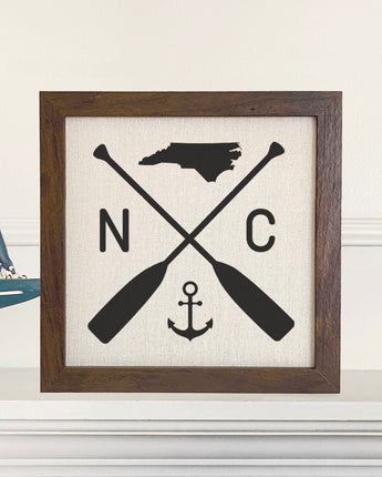 State Abbreviation (Oars and Anchor) - Framed Sign