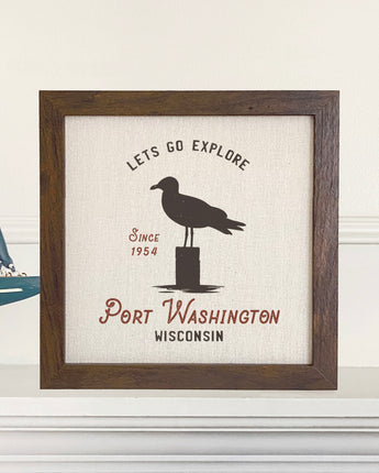 Let's Go Explore w/ City and State - Framed Sign