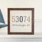 Zip Code w/ City and State - Framed Sign