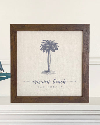 Palm Tree w/ City, State - Framed Sign