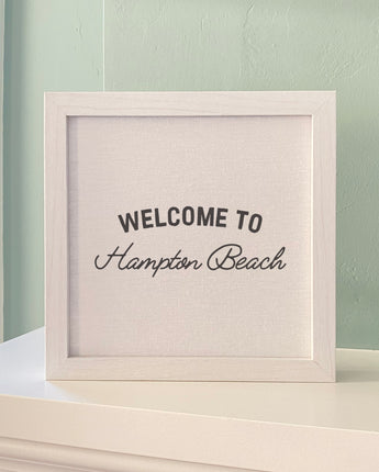 Welcome to Beach Custom - Framed Sign