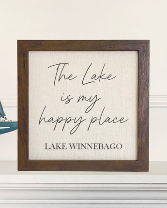 Lake Is My Happy Place - Custom Framed Sign