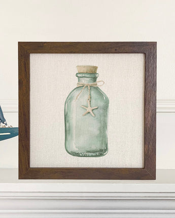 Sea Glass Bottle - Customizable Framed Sign