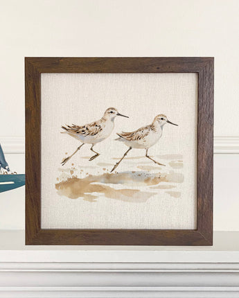 Watercolor Sandpipers - Framed Sign