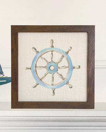 Ship Wheel - Framed Sign