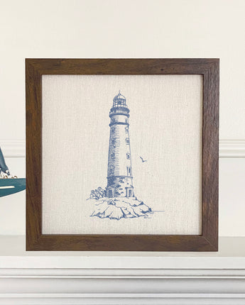Sketched Lighthouse (Round) - Framed Sign