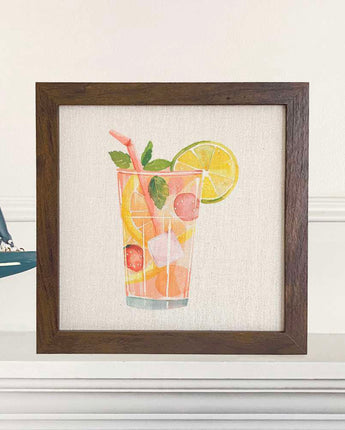 Strawberry Lemonade Watercolor - Framed Sign