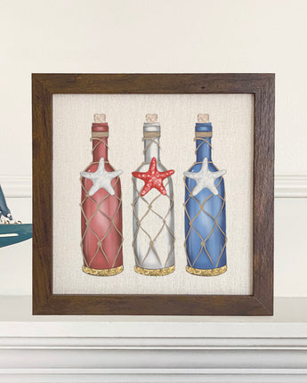 Patriotic Bottles - Framed Sign