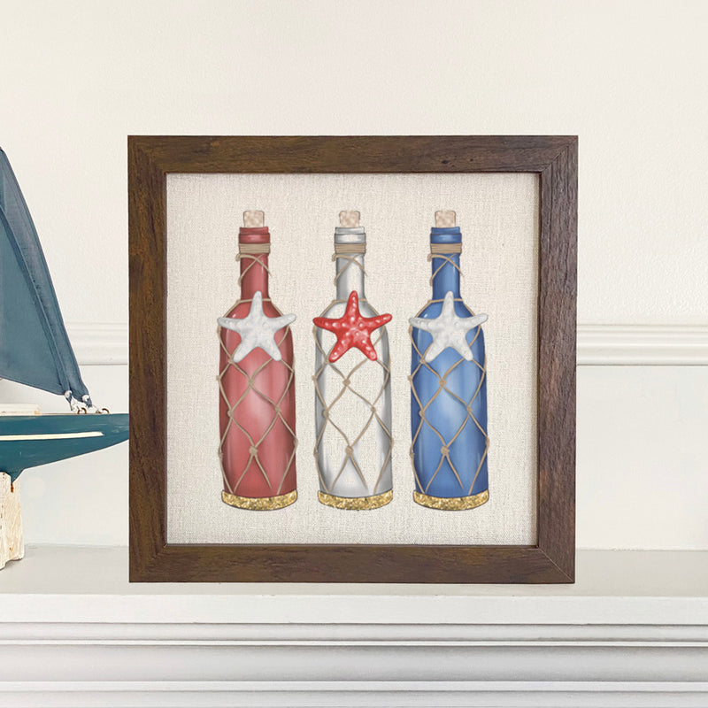 Patriotic Bottles - Framed Sign