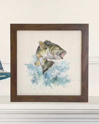 Watercolor Bass - Framed Sign