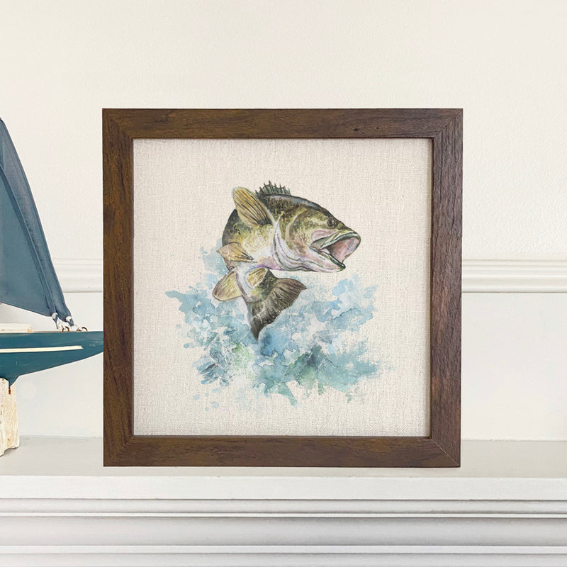 Watercolor Bass - Framed Sign