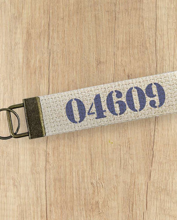 Stencil w/ Zip Code - Custom Canvas Key Fob