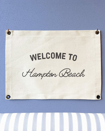 Welcome to Custom Beach - Canvas Wall Hanging