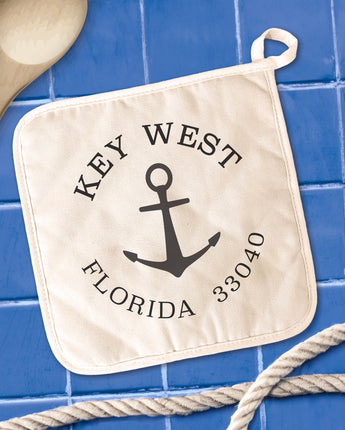 Anchor w/ City and State - Custom Cotton Pot Holder