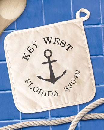 Anchor w/ City and State - Cotton Pot Holder