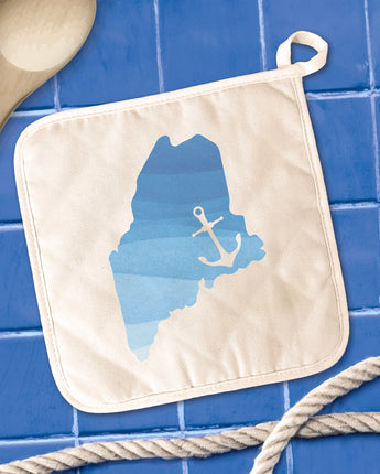 Watercolor State w/ Anchor - Cotton Pot Holder