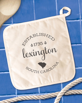 Circle Estd, City, State w/ Anchors - Cotton Pot Holder