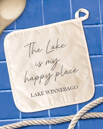 Lake Is My Happy Place - Custom Cotton Pot Holder