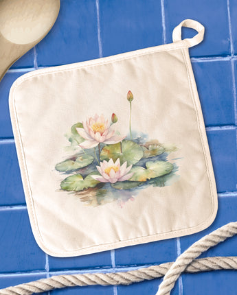 Watercolor Water Lilies - Cotton Pot Holder