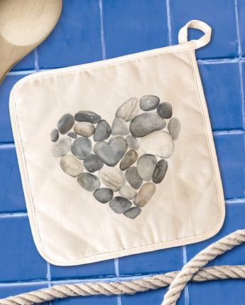 Pebble Heart - Valentine's Day Cotton Pot Holder