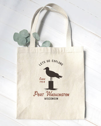 Let's Go Explore w/ City and State - Canvas Tote Bag