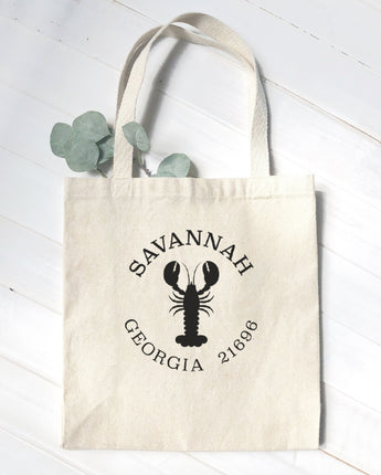 Lobster w/ City and State - Canvas Tote Bag