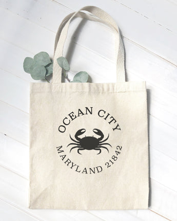 Crab w/ City and State - Canvas Tote Bag