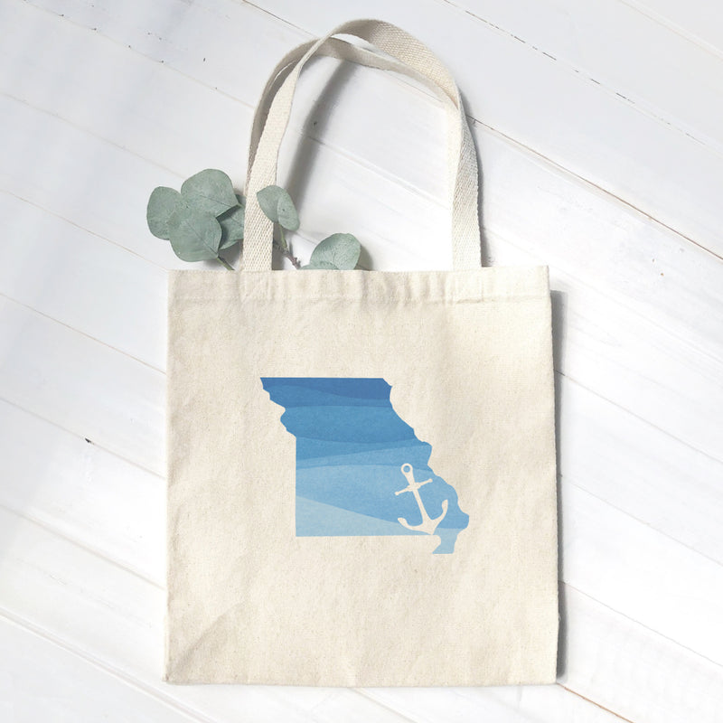 Watercolor State with Anchor - Canvas Tote Bag