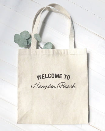 Welcome to Beach - Custom Canvas Tote Bag