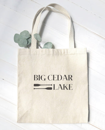 Lake and Paddles - Custom Canvas Tote Bag