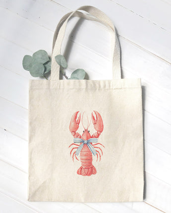 Bow-Tied Lobster - Customizable Canvas Tote Bag