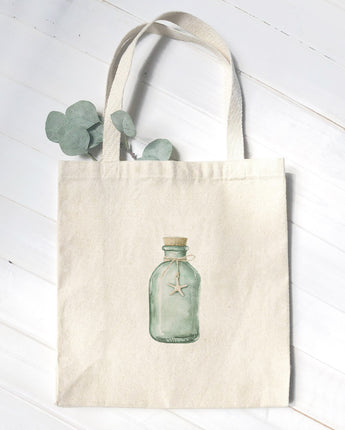 Sea Glass Bottle - Customizable Canvas Tote Bag