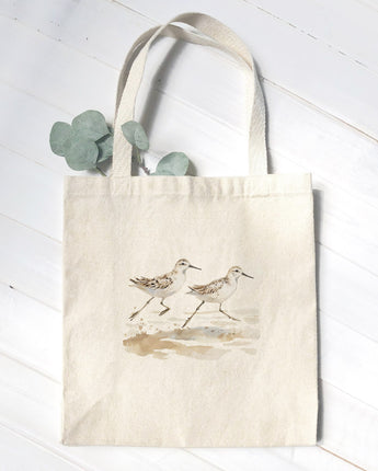 Watercolor Sandpipers - Canvas Tote Bag